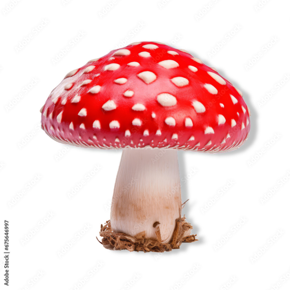 Close-Up of Mushroom with Detailed Texture and White transparent background png