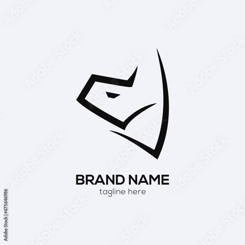 Rhino head logo template for brand 