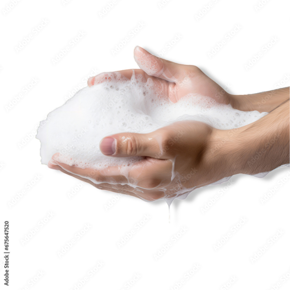 Fototapeta premium Clean and Hygienic Hands with Refreshing Soap