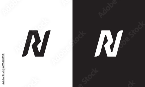 NR logo ambigram, monogram unique logo, black and white logo, premium elegant logo, letter NR Vector	
 photo