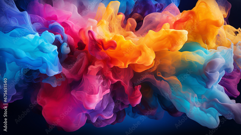 Obraz premium Ink Paint Art with Fluid Backdrop