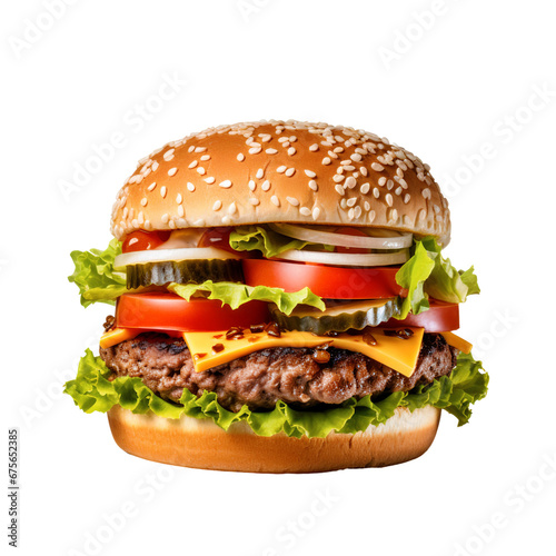 Hamburger isolated on transparent background (png)