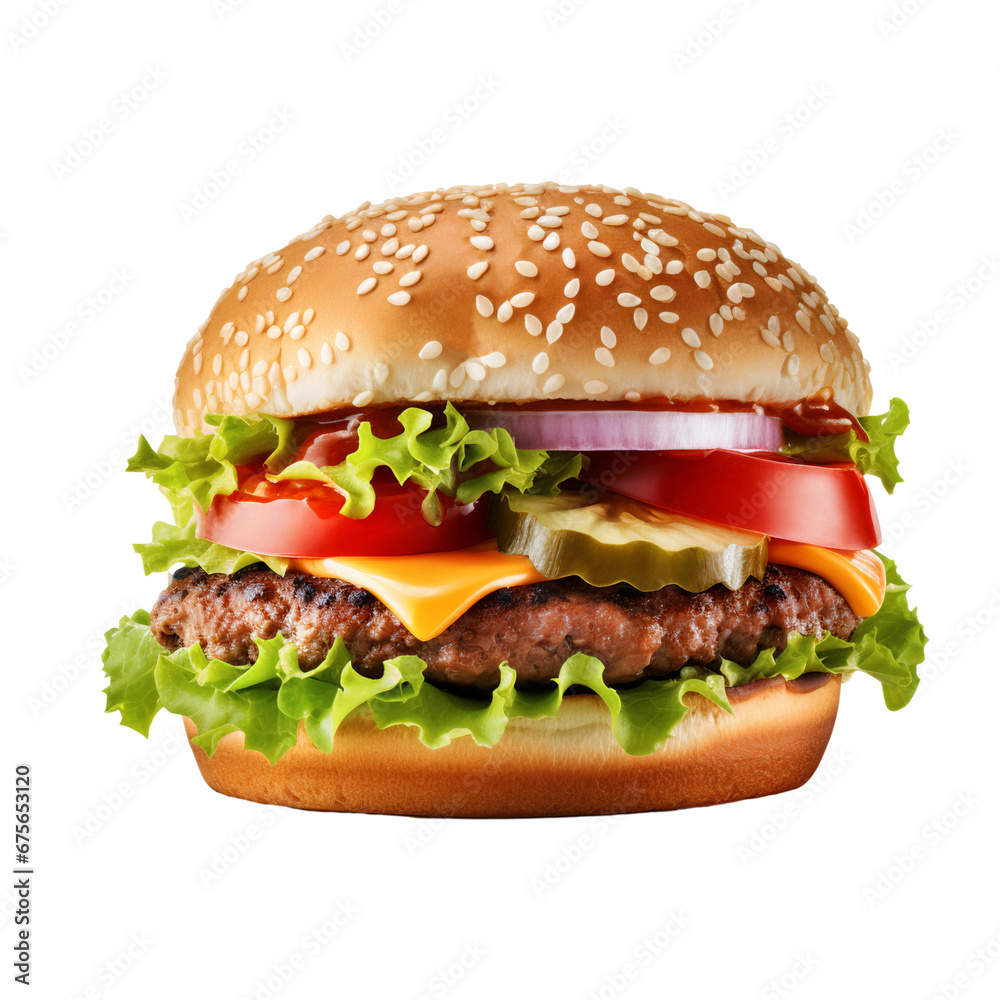 Hamburger advertising isolated on transparent background (png) Hamburger advertising isolated on transparent background (png)
