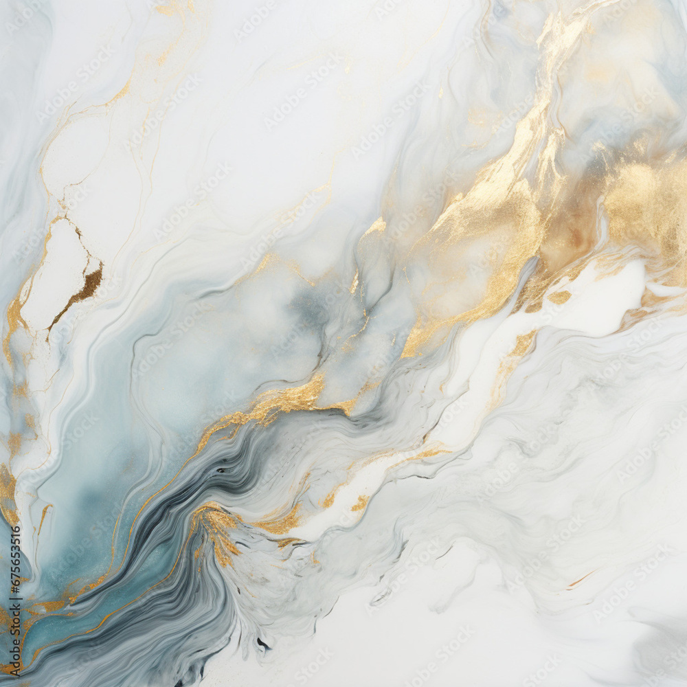 Gold marble cyan background with Generative Ai. Ocean watercolor texture blue pattern.
