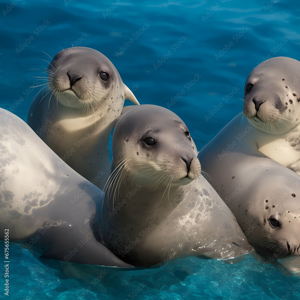 Fototapeta premium seals in the sea