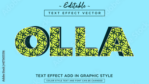 Modern and attractive pattern style text effect fully editable vector
