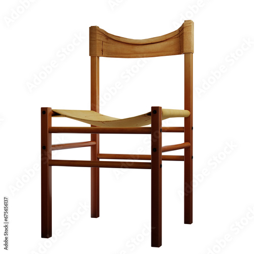 Old wooden chair isolated 3D mockup illustration  3D rendering