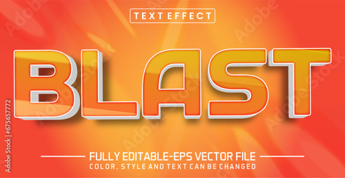 Blast orange font Text effect editable