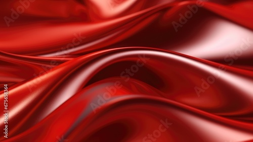 The close up of a glossy metal surface in red color with a soft focus. Generative AI AIG30. generative AI