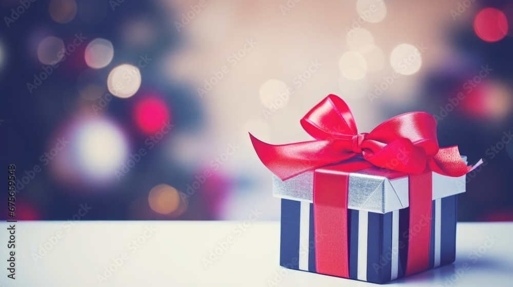 Merry Christmas and a happy new year. Background with Christmas gift box Merry Christmas and a happy new year. Background with Christmas gift box
