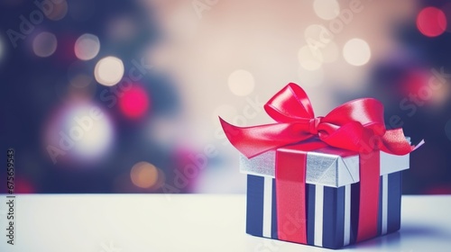 Merry Christmas and a happy new year. Background with Christmas gift box © megavectors