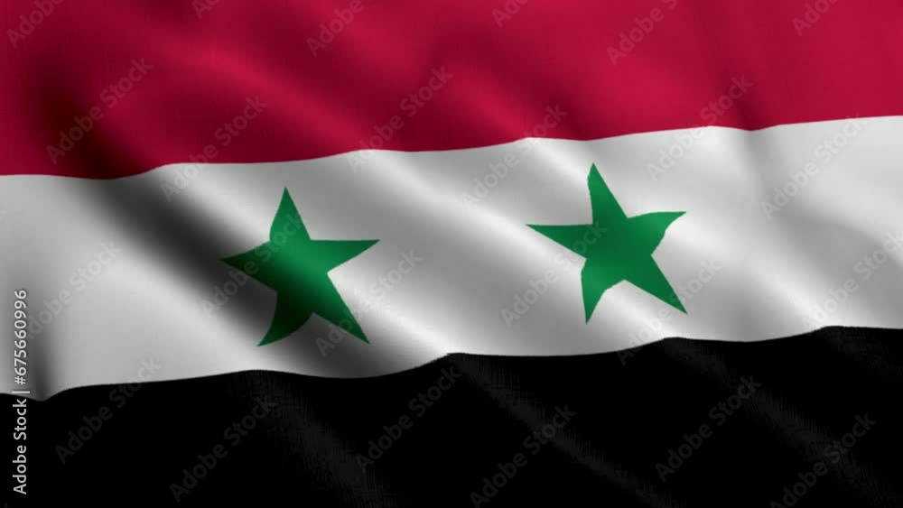 Syria Flag. Waving Fabric Satin Texture Flag of Syria 3D illustration. Real Texture Flag of the Syrian Arab Republic Syria Flag. Waving Fabric Satin Texture Flag of Syria 3D illustration. Real Texture Flag of the Syrian Arab Republic