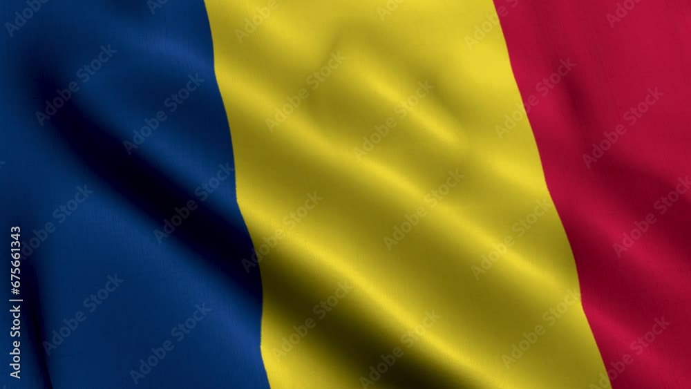 Romania Flag. Waving Fabric Satin Texture Flag of Romania 3D illustration. Real Texture Flag of the Romania Romania Flag. Waving Fabric Satin Texture Flag of Romania 3D illustration. Real Texture Flag of the Romania