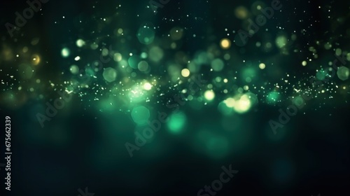 Abstract dark green bokeh Christmas background