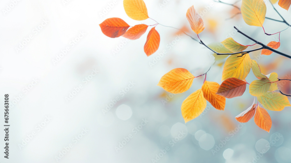Autumn trees with leaves on light background Autumn trees with leaves on light background