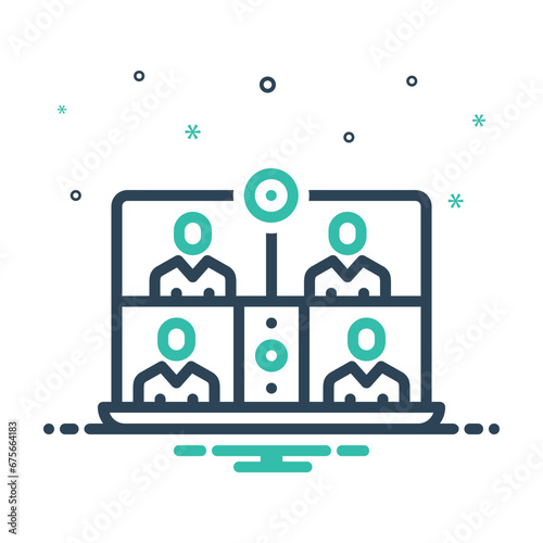 Mix icon for online meeting 