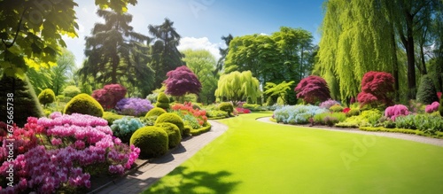 The beautiful garden was a sea of vibrant colors with the blue sky overhead the lush green foliage and the delicate floral beauty of blooming flowers all reminding us of the growth and boun