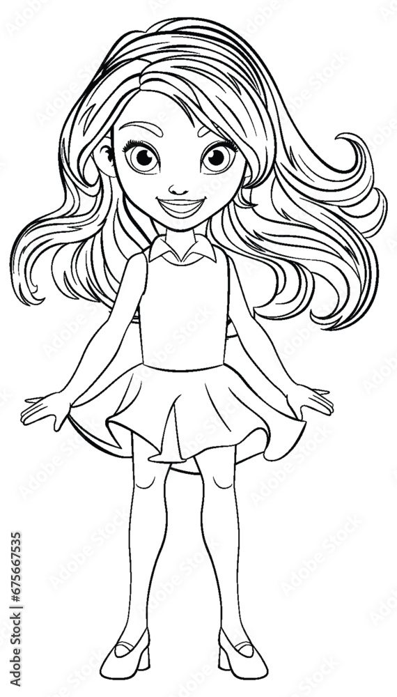 Obraz premium Smiling Woman in Mini Dress: A Vector Illustration