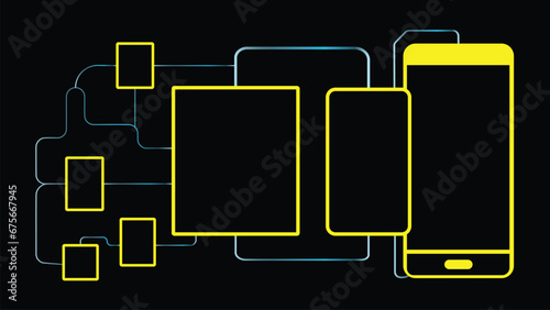 Stripes technology circuit board vector concept abstract background