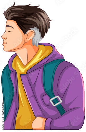 Side of man closing eyes kissing