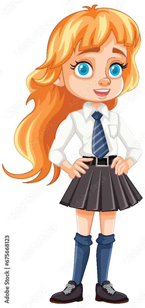 Smiling Teen Girl with Beautiful Orange Long Hair Smiling Teen Girl with Beautiful Orange Long Hair