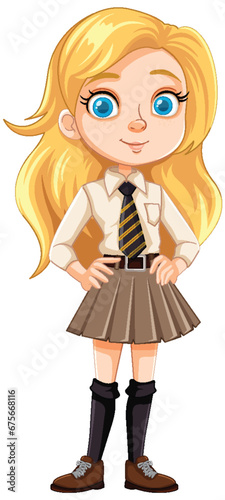 Smiling Teen Girl with Beautiful Blonde Hair