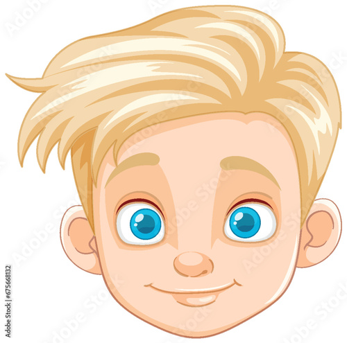 Handsome Boy with Blue Eyes and Blond Hair