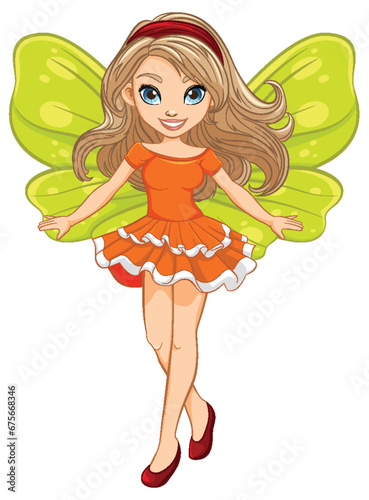Beautiful Fairy with Wings: A Charming Cartoon Character