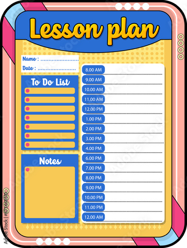 Student Lesson Plan and To-Do List Template