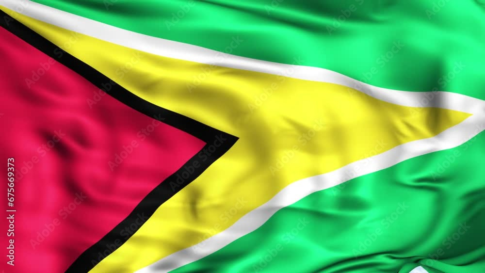 Guyana Waving Flag Background