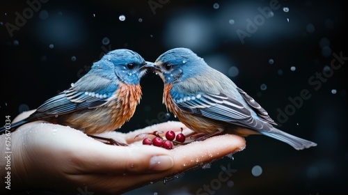 Feeding Birds Winter Woman Bird Food, Gradient Color Background, Background Images , Hd Wallpapers © IMPic