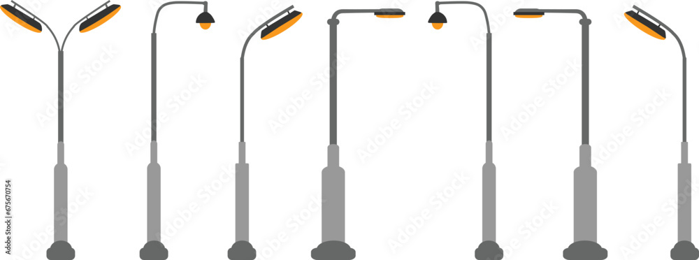 set street lamp vector illustration set street lamp vector illustration