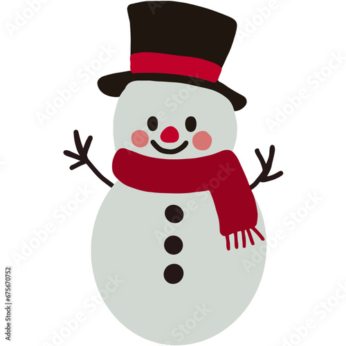 Christmas cute cartoon Hand drawn colored of simple decorative elements.