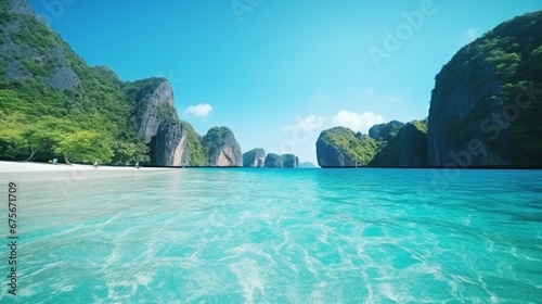 Thailand nature landscape. Tourism background with sea beach. Holiday journey destination