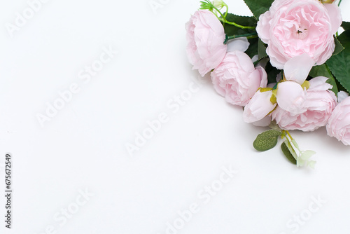 Beautiful wedding bouquet isolated on white background. Fresh, lush, trendy and modern colorful flowers. © Светлана Винокурова