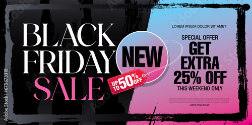Black friday sale banner layout design