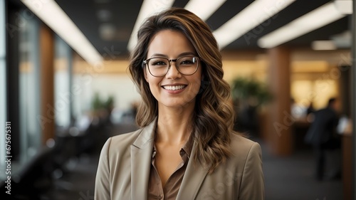 portrait of a business woman with glasses photo
