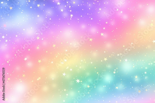 Rainbow Stars Background. Colorful Rainbow Backdrop. Vector Illustration Generative AI