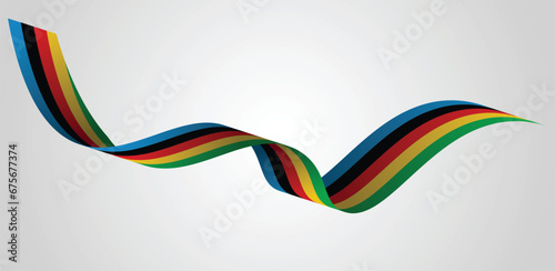 abstract background with rainbow  ribbon Olympic 2024