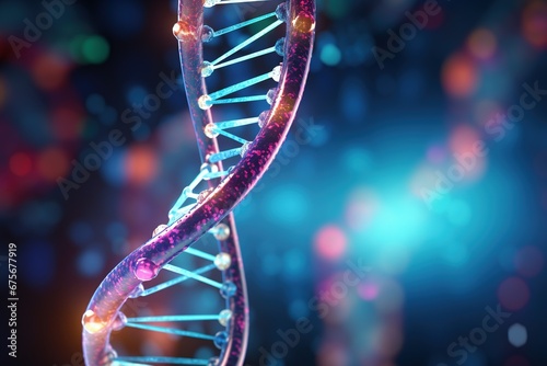 DNA helix of Genetic engineering and gene manipulation, molecule or atom, Abstract structure for Science or medical background © LaxmiOwl