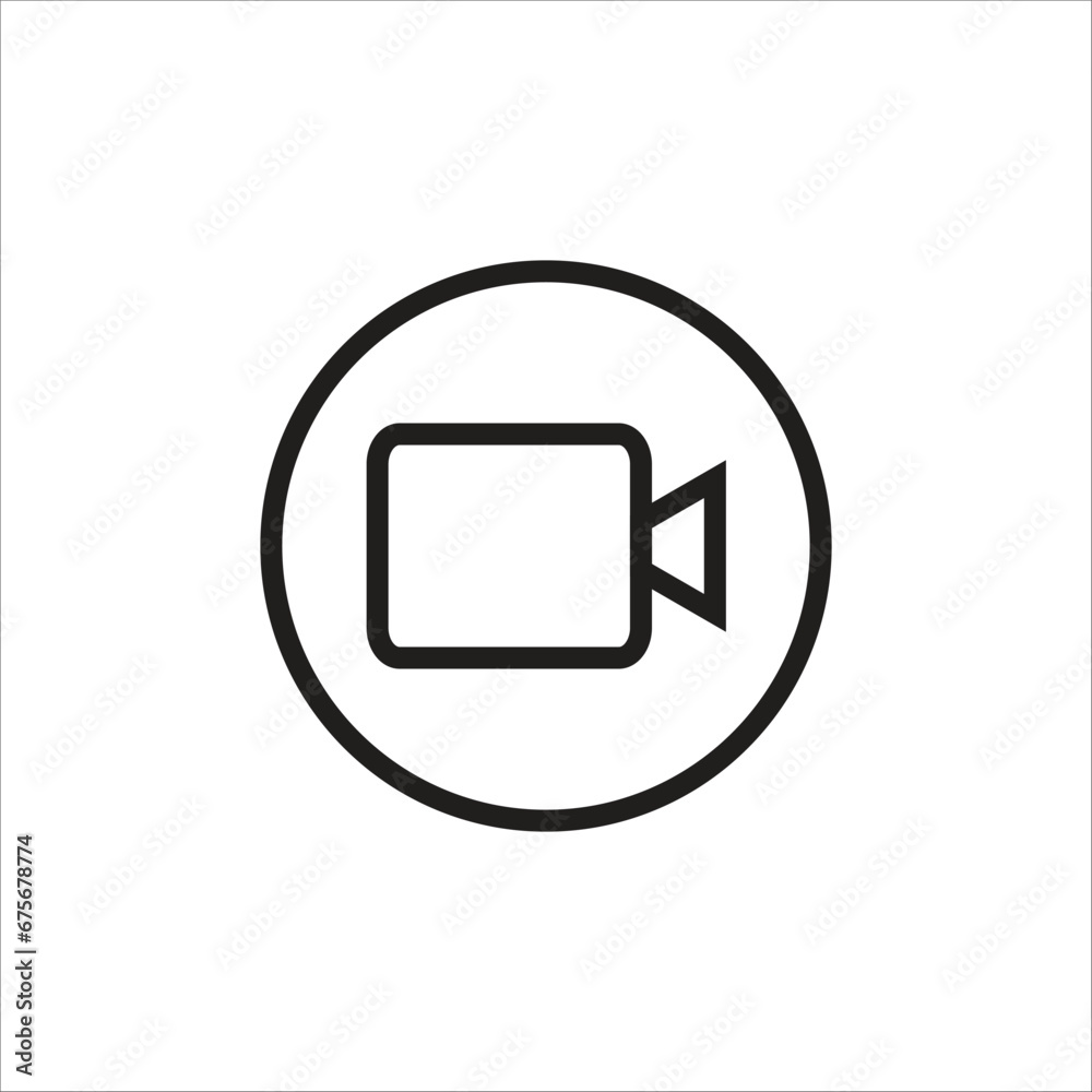 video vector icon line template video vector icon line template