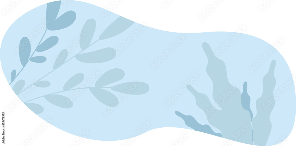 Naklejka premium Blue Blob Floral Minimalist Style PNG Transparent Background