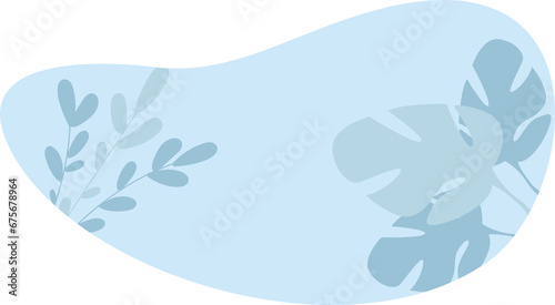 Blue Blob Floral Minimalist Style PNG Transparent Background