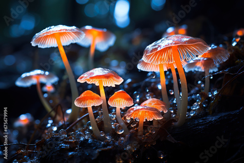 Closeup view of mushrooms. 