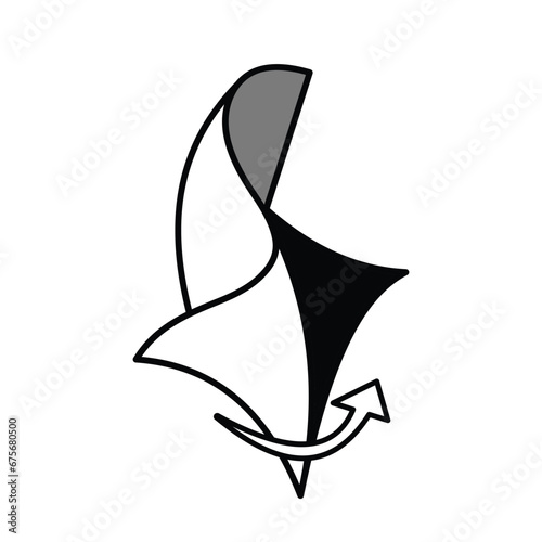 Sticky sticker paper peel action vector icon outline isolated on square white background. Taking plastic film paper protector off another surface. Simple flat cartoon art styled drawing.