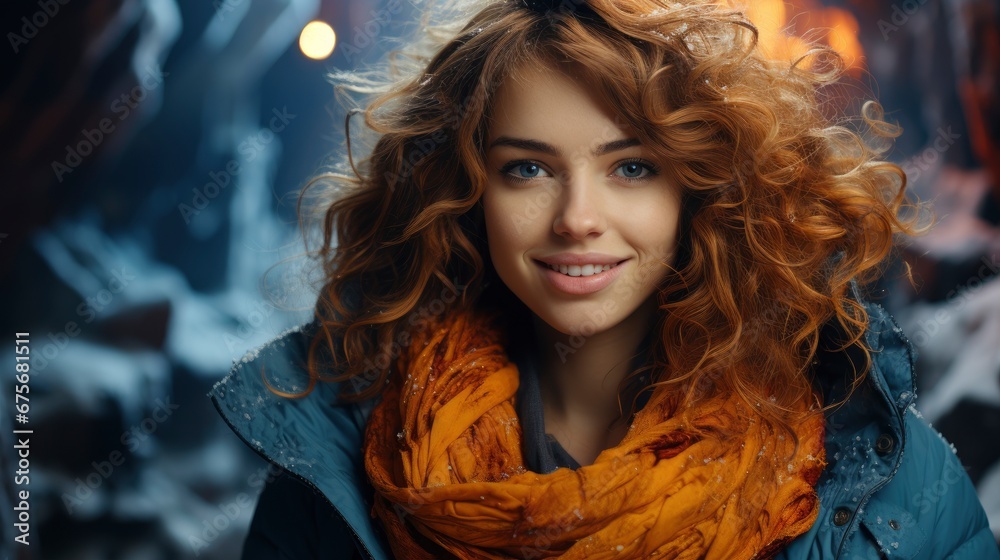 Beautiful Woman Winter Portrait Smiling Girl, Ultra Bright Colors, Background Images , Hd Wallpapers