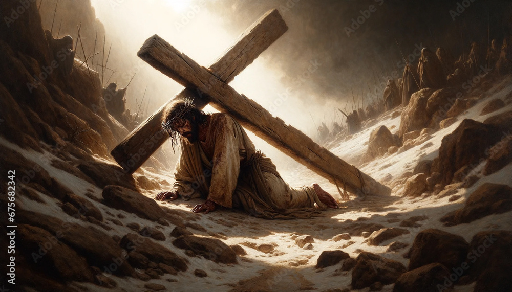 The Stations of the Cross: Jesus Falls Under the Weight of the Cross on ...