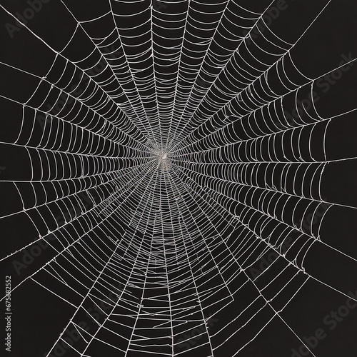 A spider web on a black background