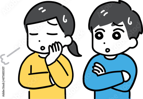 困っている若い男女