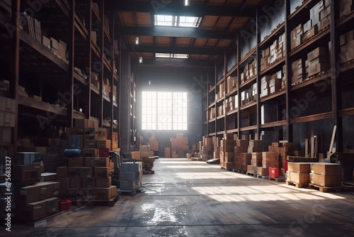 warehouse with boxes
